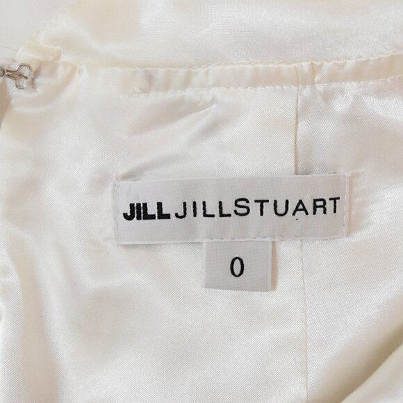 JILL JILL STUART V NECK PLEATED OFF WHITE GOWN - Picture 8 of 9